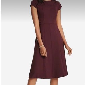 Ann Taylor Dress Midi Maroon size 10
